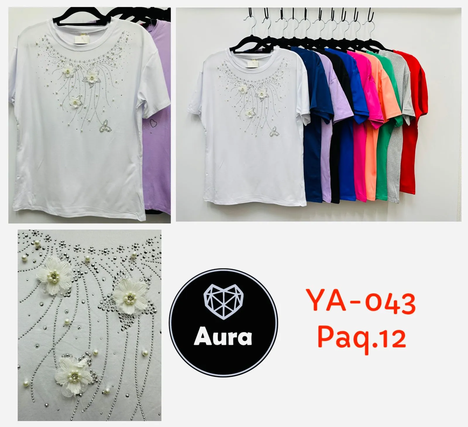 Blusa con Perlas y Flor-HS25-YA-043 1 Blusa con Perlas y Flor-HS25-YA-043