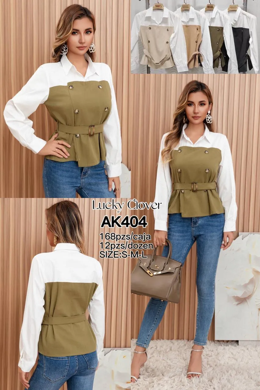 Blusa Con Solapa-HS25-AK404 1 Blusa Con Solapa-HS25-AK404