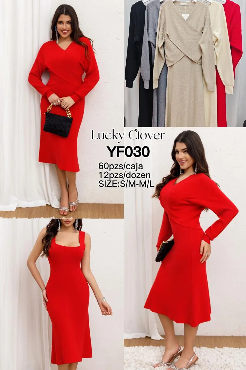 Vestido Largo Con Sueter-HS25-YF030 1 Vestido Largo Con Sueter-HS25-YF030