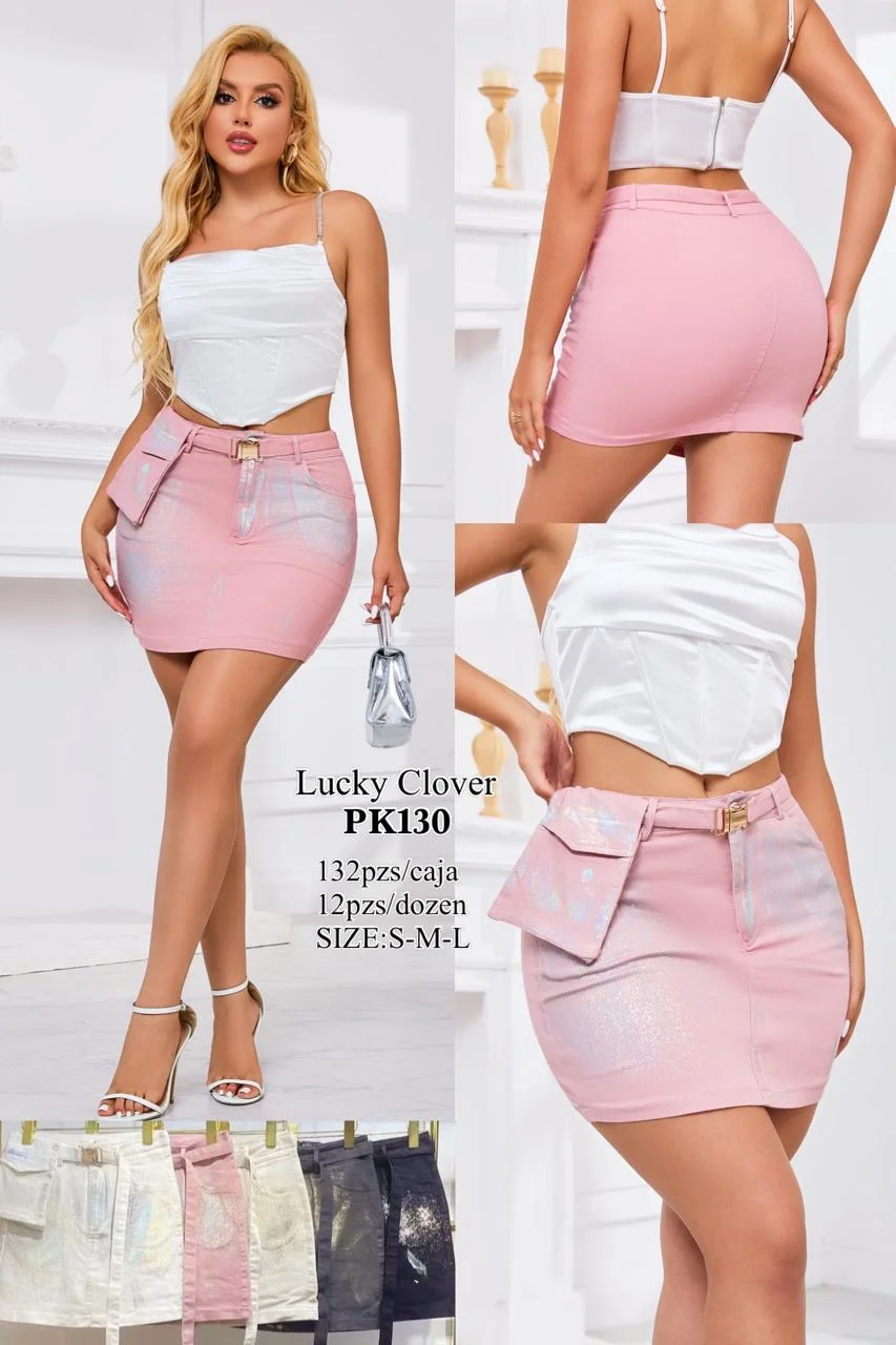 Falda con cinturon y bolso-HS25-PK130 1 Falda con cinturon y bolso-HS25-PK130