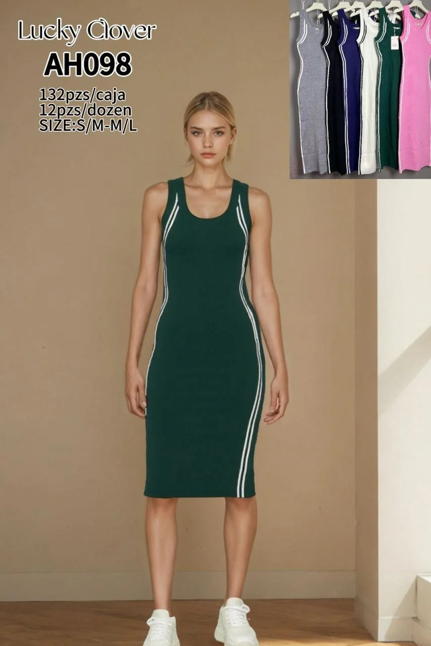 Vestido de tirantes con rayas-HS25-AH098 1 Vestido de tirantes con rayas-HS25-AH098