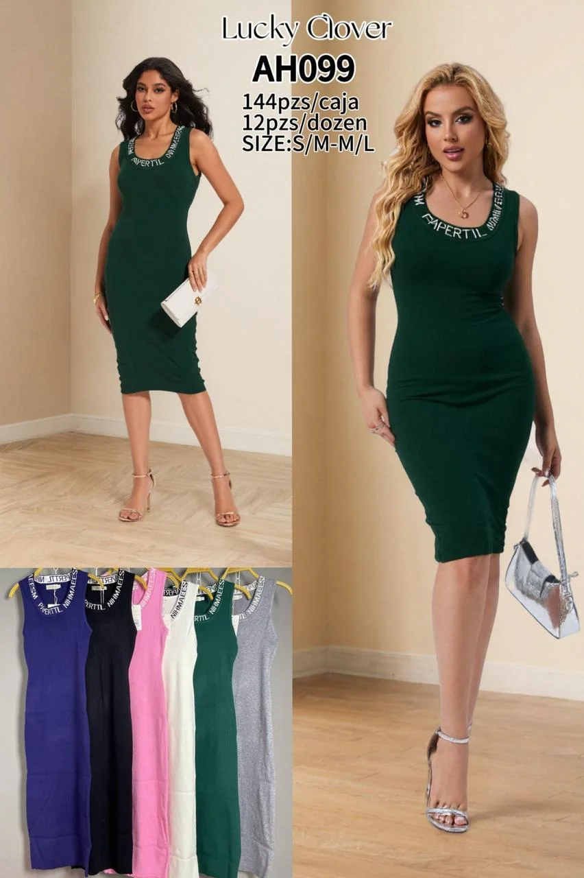 Vestido cuello con texto-HS25-AH099 1 Vestido cuello con texto-HS25-AH099