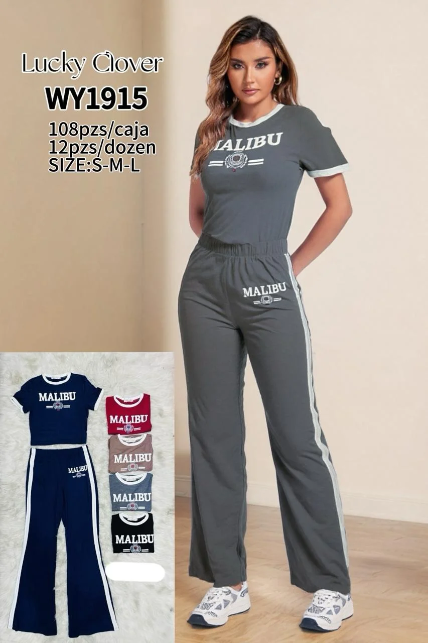 Conjunto Malibu Playera y pantalon-HS25-WY1915 1 Conjunto Malibu Playera y pantalon-HS25-WY1915