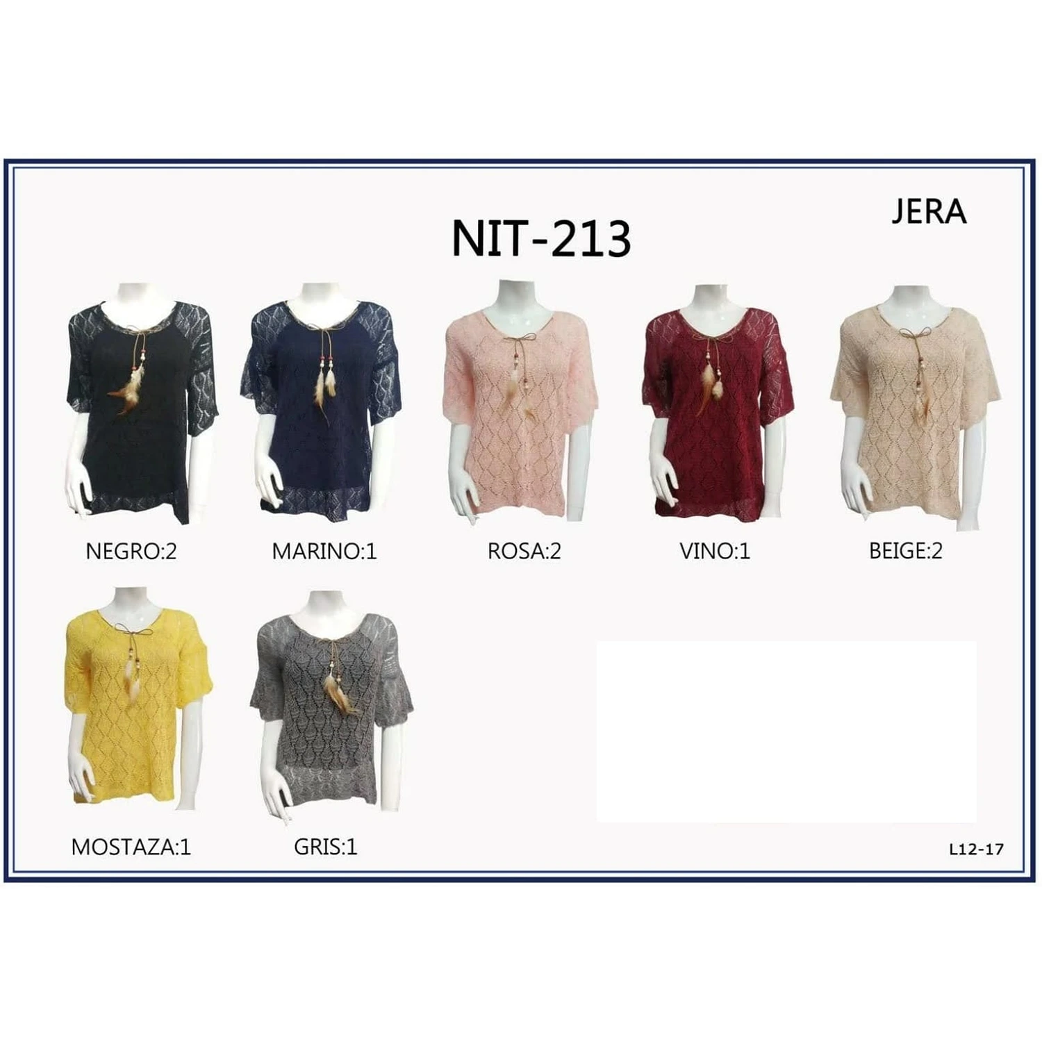 Blusa tejida con liston en cuello-NIT213 1 Blusa tejida con liston en cuello-NIT213