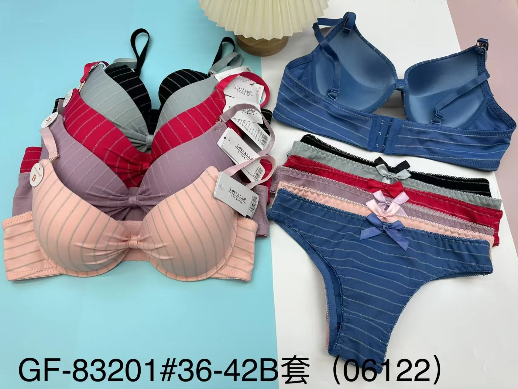 Coordinado Rayado Con Moño-HS25-GF-83201 1 Coordinado Rayado Con Moño-HS25-GF-83201