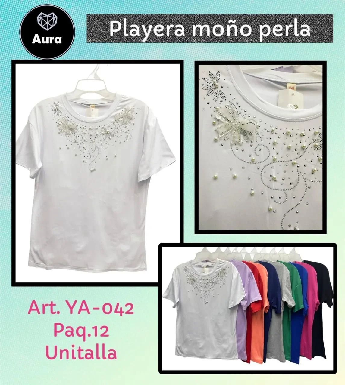 Blusa Con Moño Y Perlas-HS25-YA-042 1 Blusa Con Moño Y Perlas-HS25-YA-042