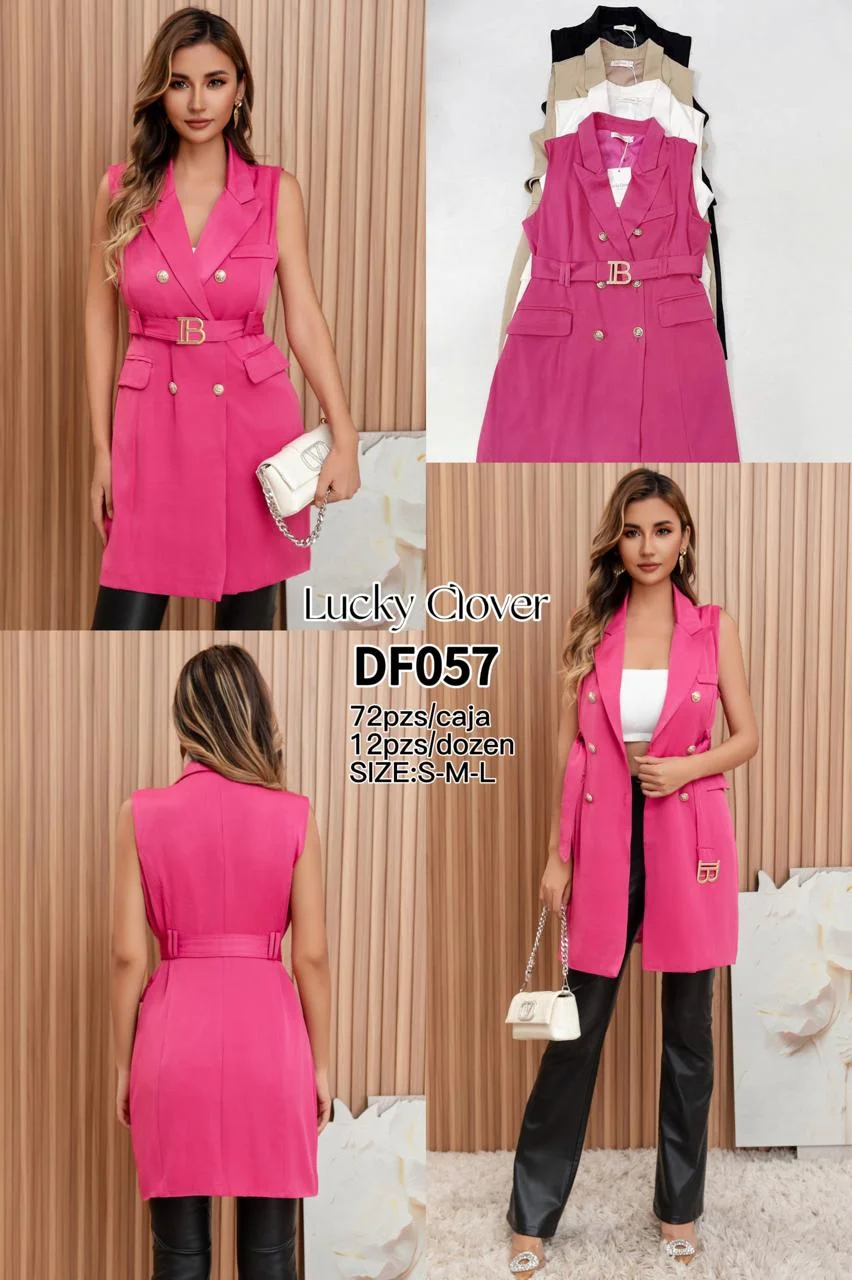 Chaleco tipo blazer rosa-HS25-DF057 1 Chaleco tipo blazer rosa-HS25-DF057