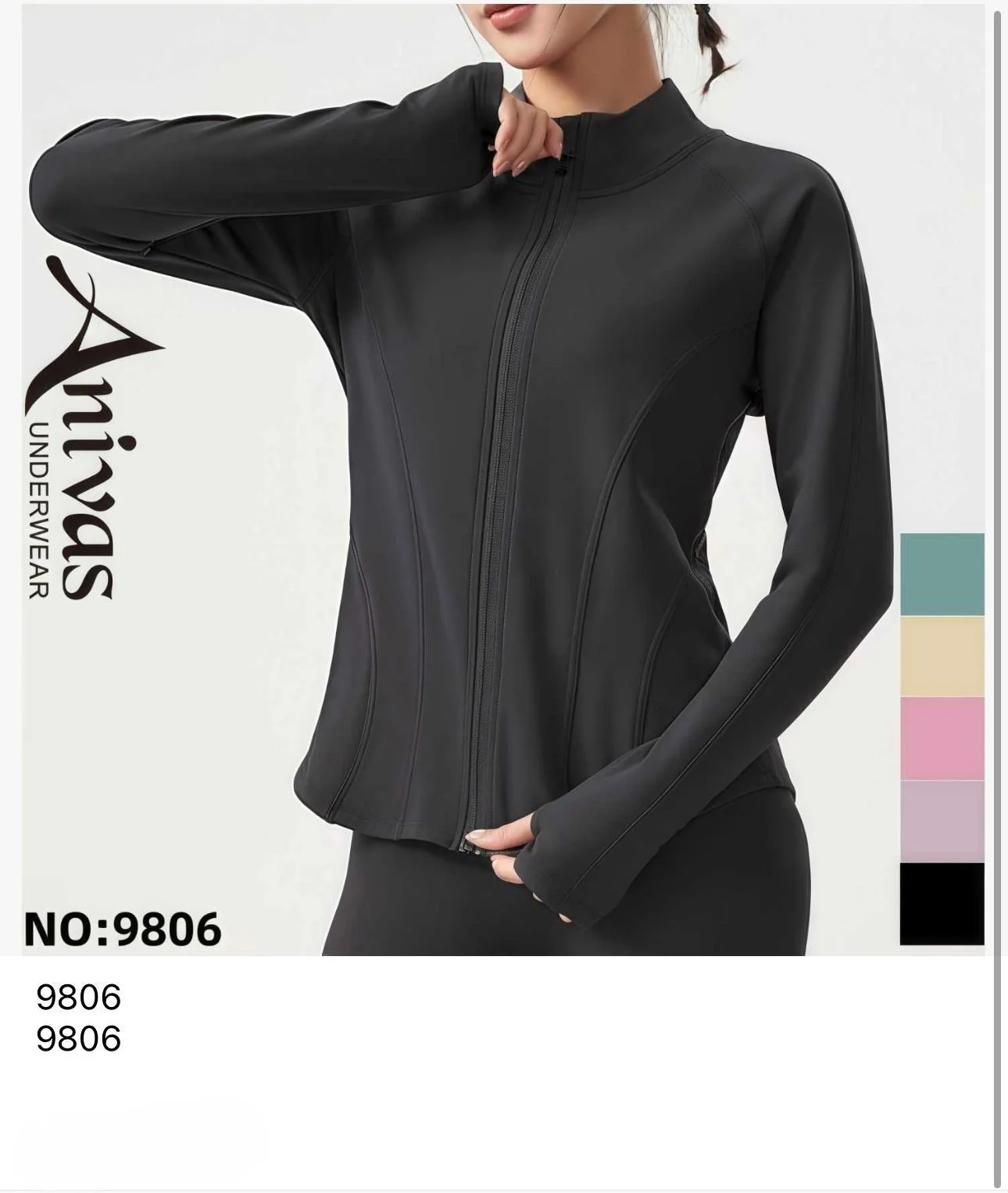 Chamarra deportiva para mujer con cierre-HS25-9806 1 Chamarra deportiva para mujer con cierre-HS25-9806