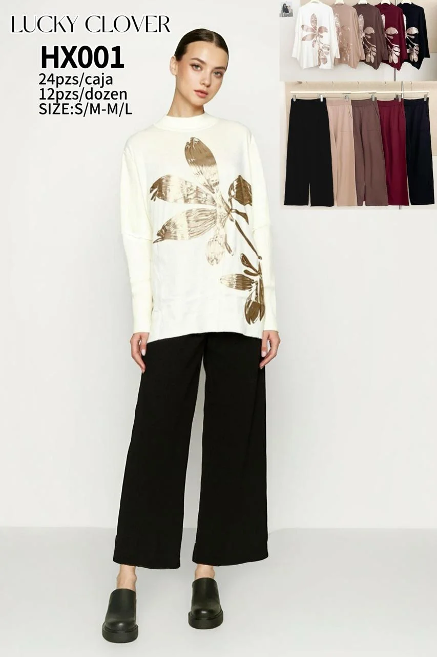 Conjunto de blusa y pantalon para mujer-HS25-HX001 1 Conjunto de blusa y pantalon para mujer-HS25-HX001