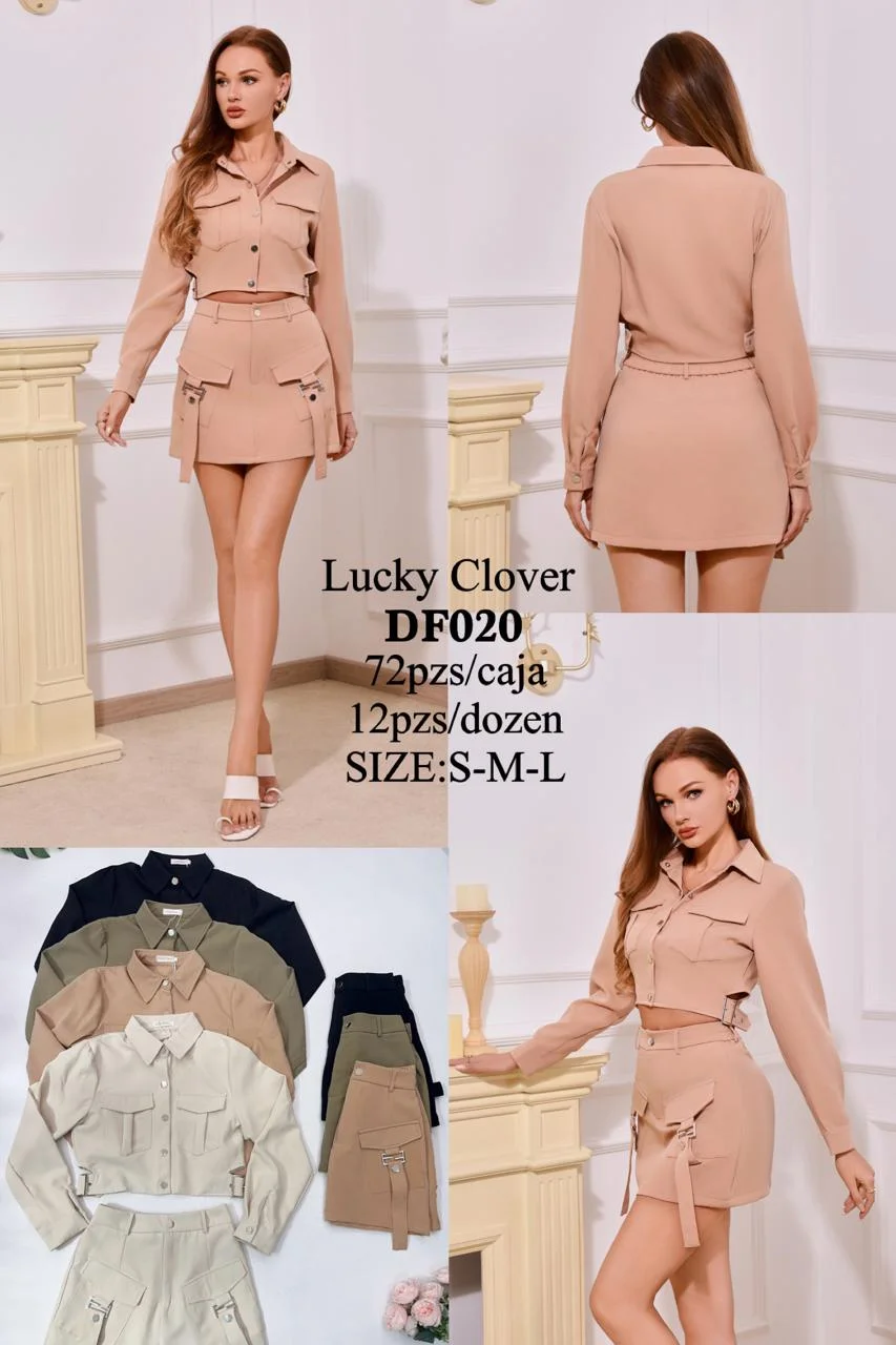 Conjunto de falda y blusa manga larga-HS25-DF020 1 Conjunto de falda y blusa manga larga-HS25-DF020