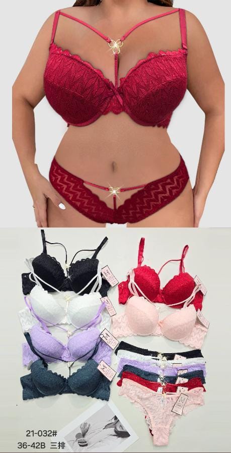 Conjunto de lencería con detalles brillantes-HS25-21-032 1 Conjunto de lencería con detalles brillantes-HS25-21-032