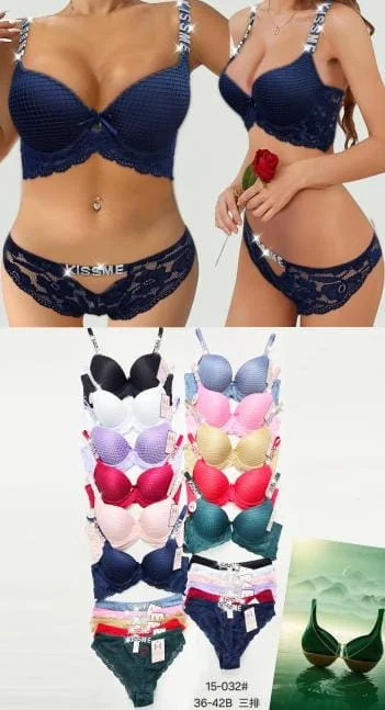 Conjunto de lencería con detalles brillantes con varilla-HS25-15-032 1 Conjunto de lencería con detalles brillantes con varilla-HS25-15-032