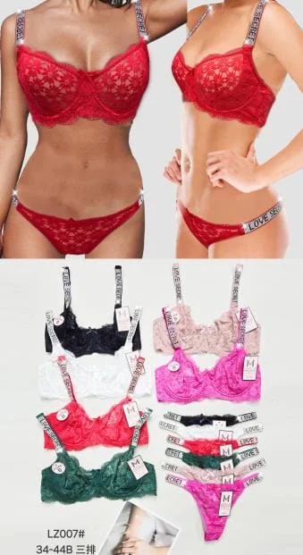 Conjunto de lencería de encaje con detalles de 'Love Secret'-HS25-LZ007# 1 Conjunto de lencería de encaje con detalles de 'Love Secret'-HS25-LZ007#