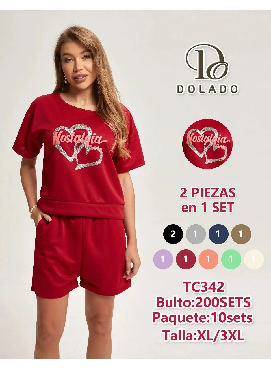 Conjunto de short de dos piezas Nostalgia-0-TC342 1 Conjunto de short de dos piezas Nostalgia-0-TC342