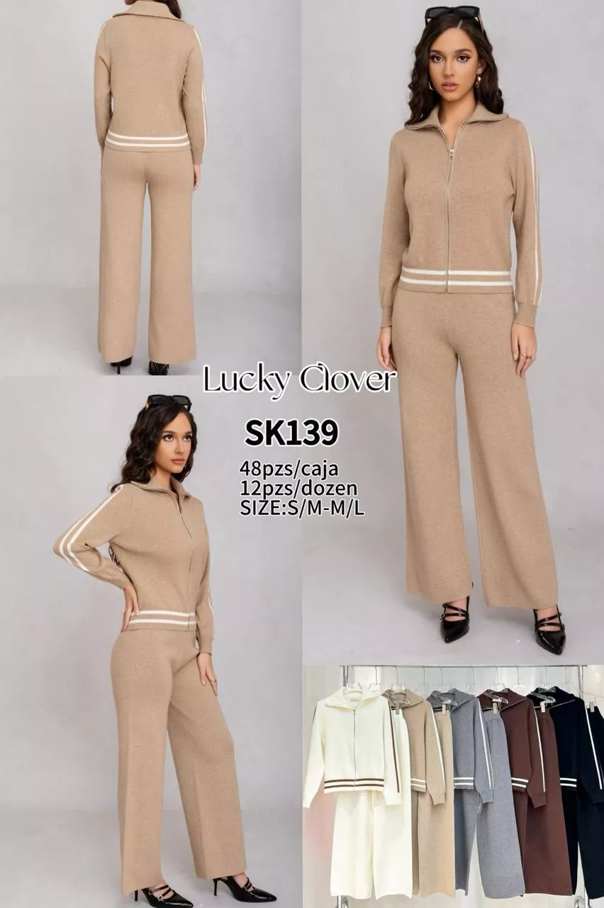 Conjunto de sueter y pantalon de punto-HS25-SK139 1 Conjunto de sueter y pantalon de punto-HS25-SK139