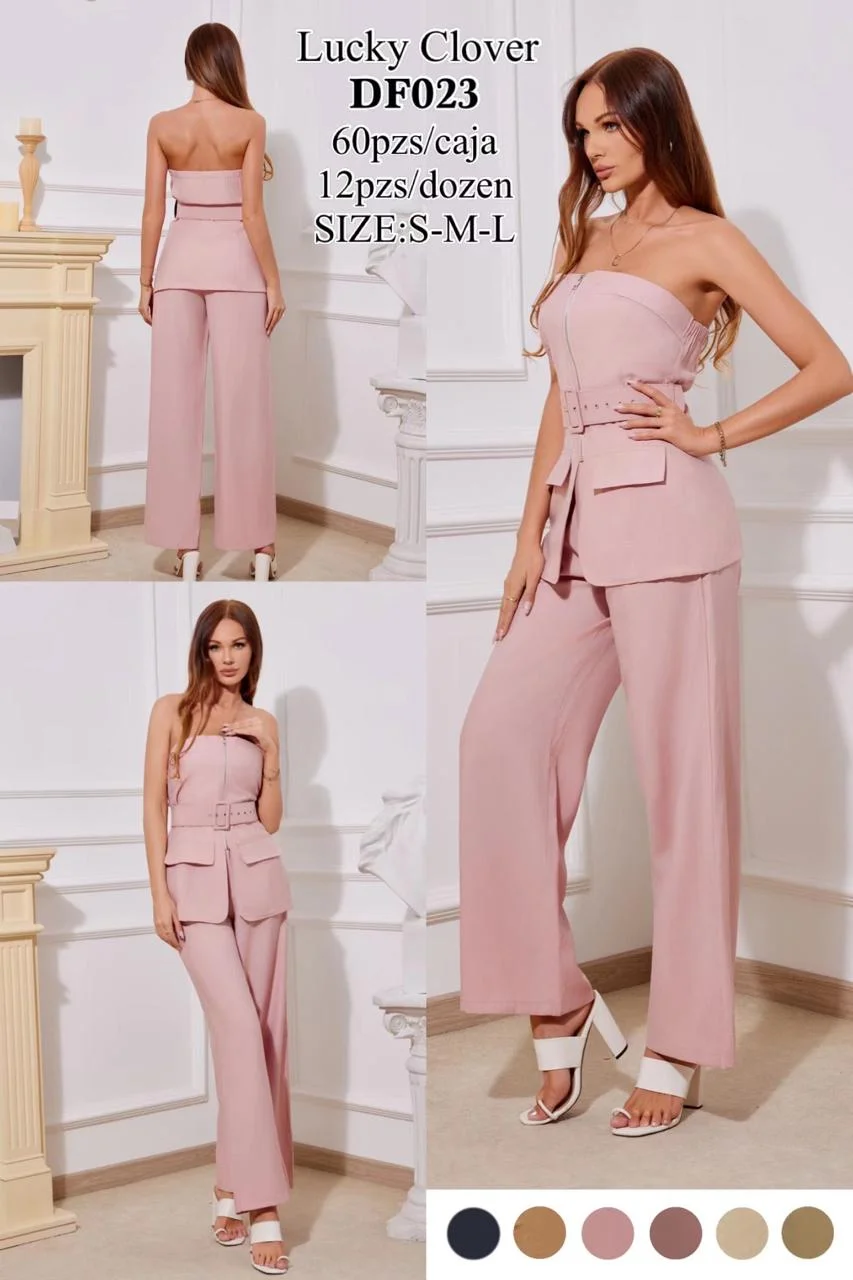 Conjunto de top strapless y pantalones palazzo-HS25-DF023 1 Conjunto de top strapless y pantalones palazzo-HS25-DF023