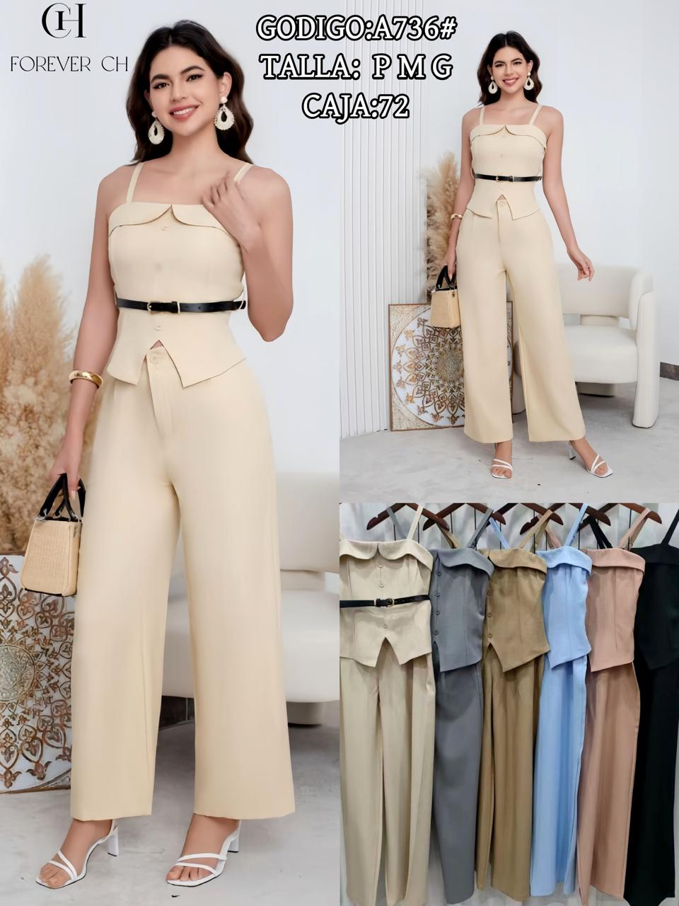 Conjunto de top y pantalón-A736-HS25-A736 1 Conjunto de top y pantalón-A736-HS25-A736