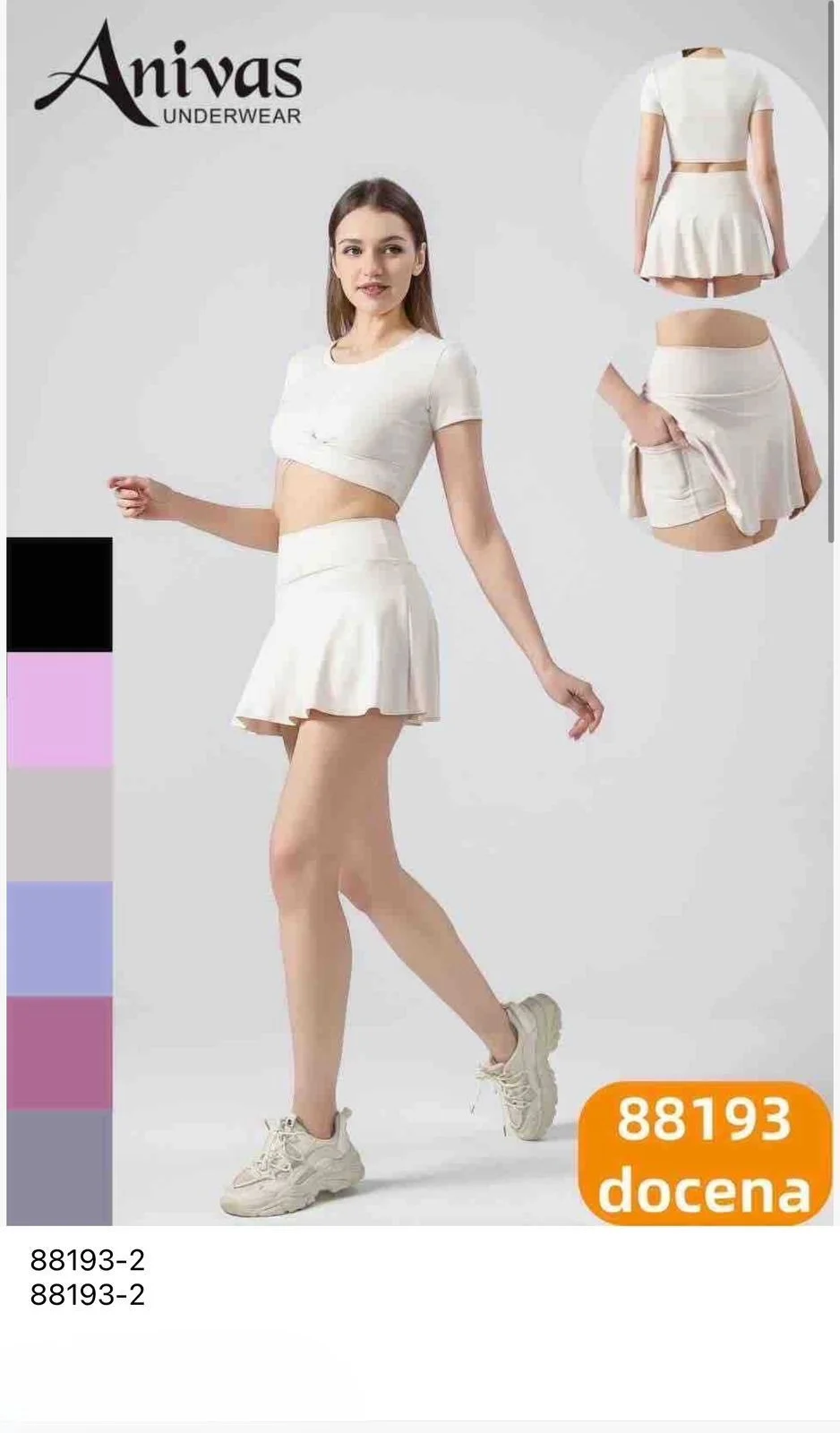 Conjunto deportivo de top y falda corta-HS25-88193 1 Conjunto deportivo de top y falda corta-HS25-88193