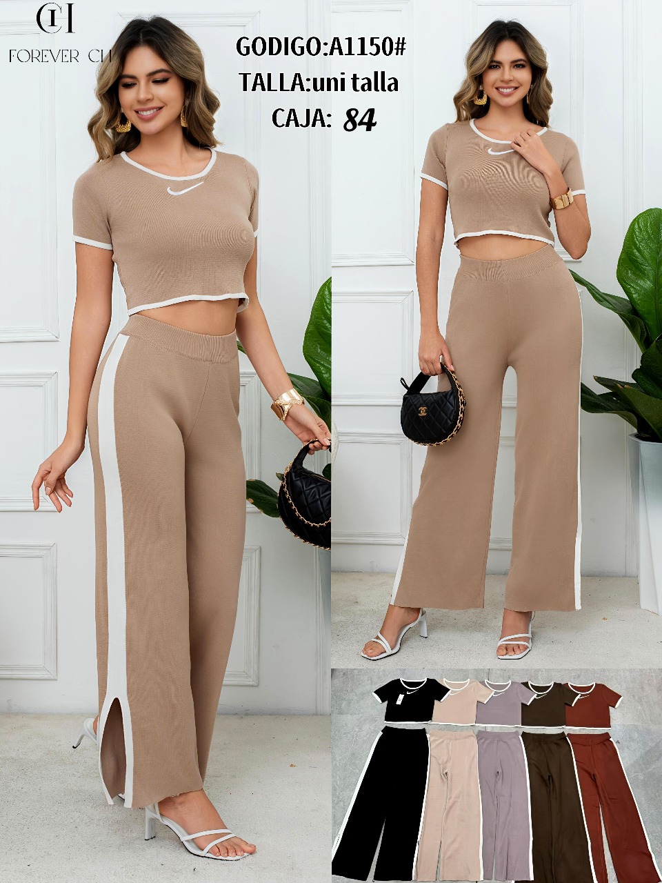 Conjunto Top y Pantalón Casual-A1150-HS25-A1150 1 Conjunto Top y Pantalón Casual-A1150-HS25-A1150