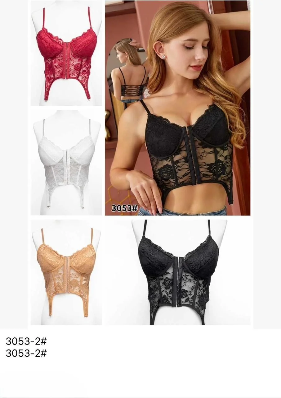 Corset de encaje con cierre frontal-HS25-3053 1 Corset de encaje con cierre frontal-HS25-3053
