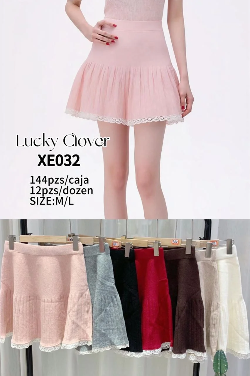 Falda corta acampanada con encaje-HS25-XE032 1 Falda corta acampanada con encaje-HS25-XE032