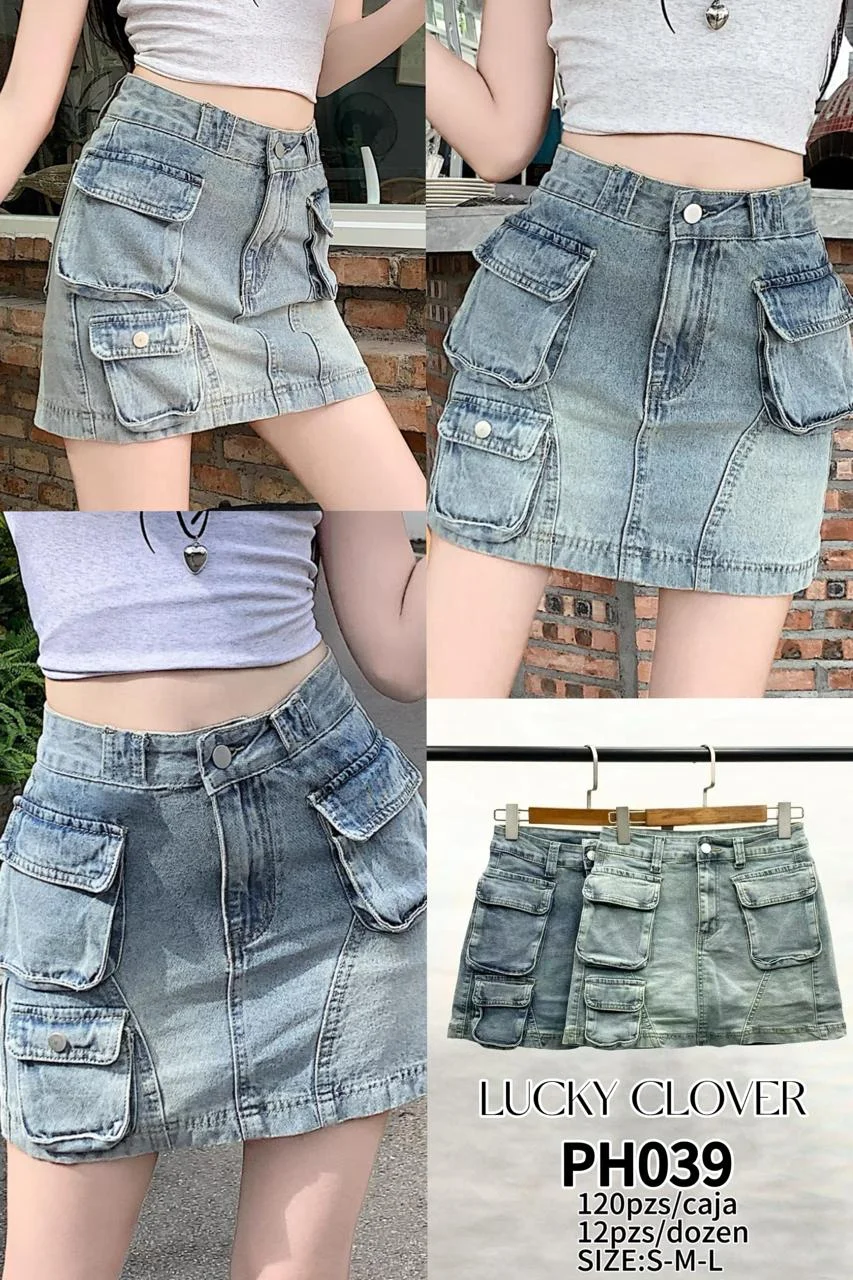 Falda denim con bolsillos cargo-HS25-PH039 1 Falda denim con bolsillos cargo-HS25-PH039