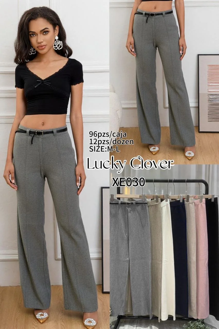 Pantalon acampanado con cinturon-HS25-XE030 1 Pantalon acampanado con cinturon-HS25-XE030