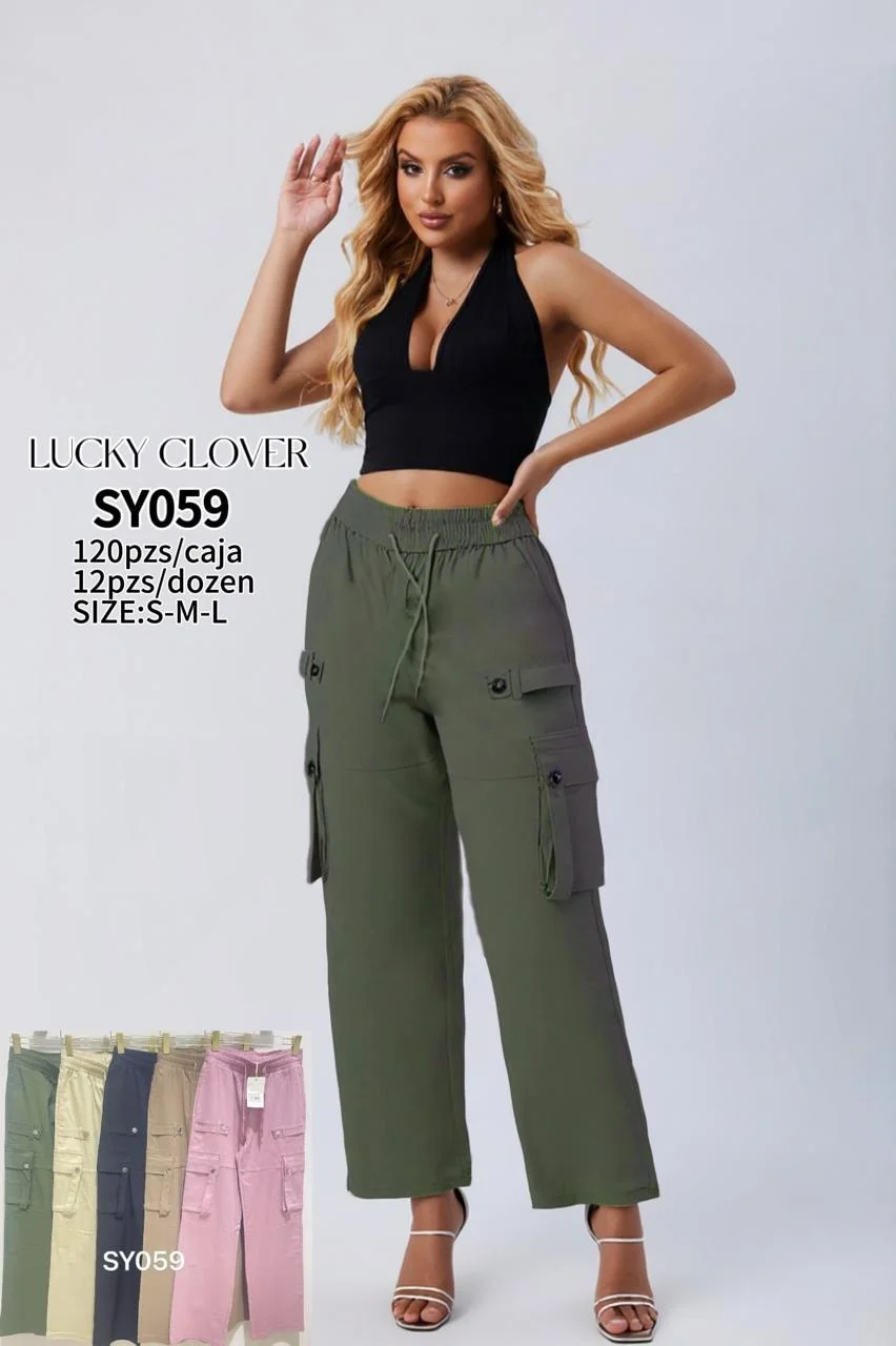Pantalon cargo Lucky Clover-HS25-SY059 1 Pantalon cargo Lucky Clover-HS25-SY059
