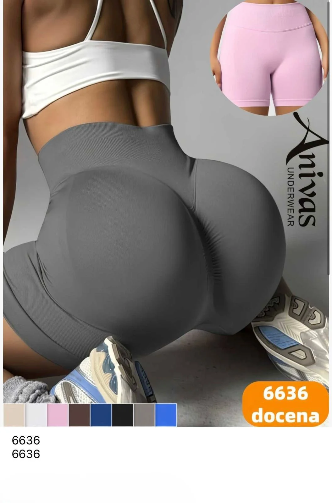 Short deportivo de cintura alta-HS25-6636 1 Short deportivo de cintura alta-HS25-6636