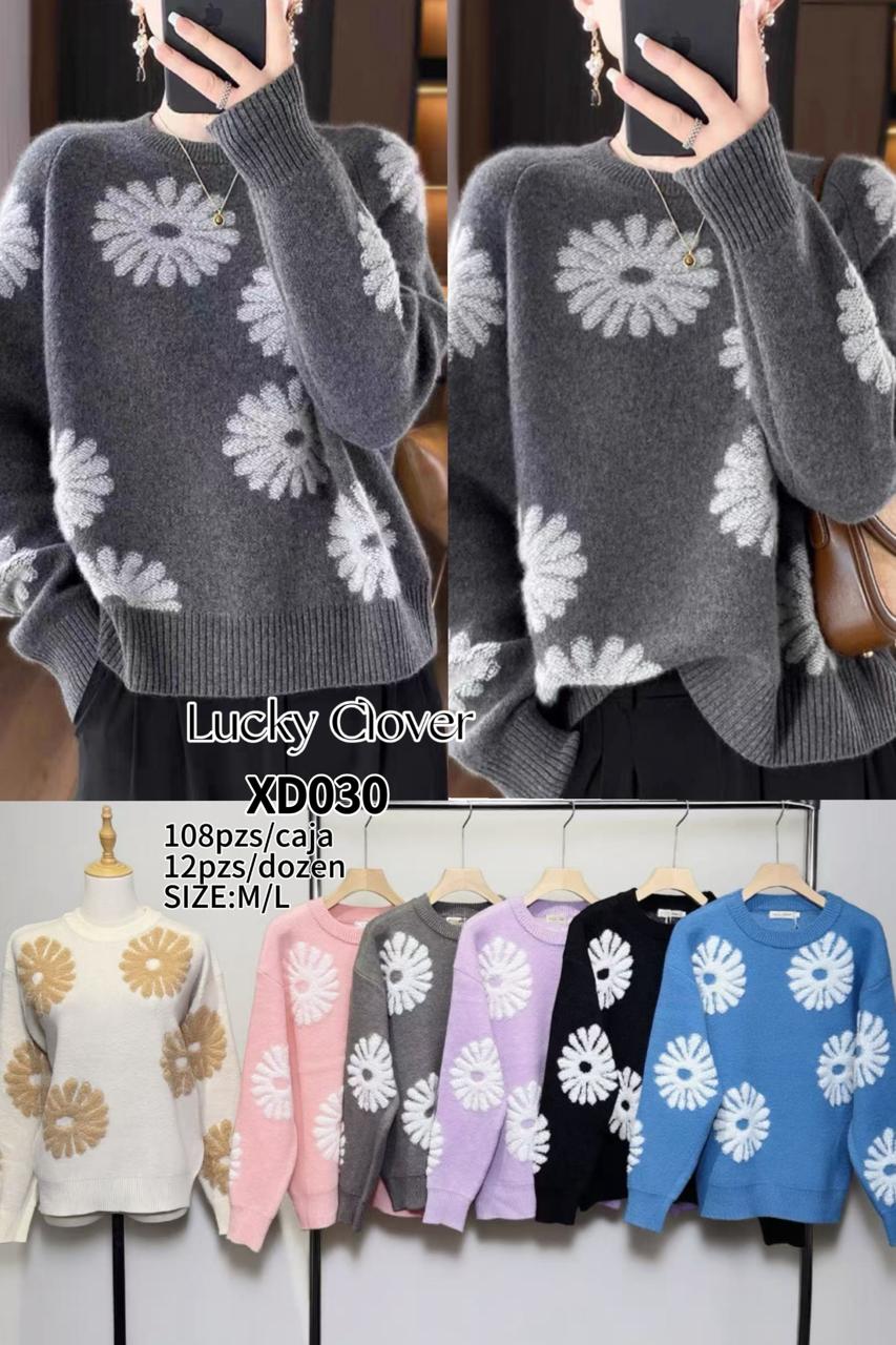 Sueter con diseño de flores-HS25-XD030 1 Sueter con diseño de flores-HS25-XD030