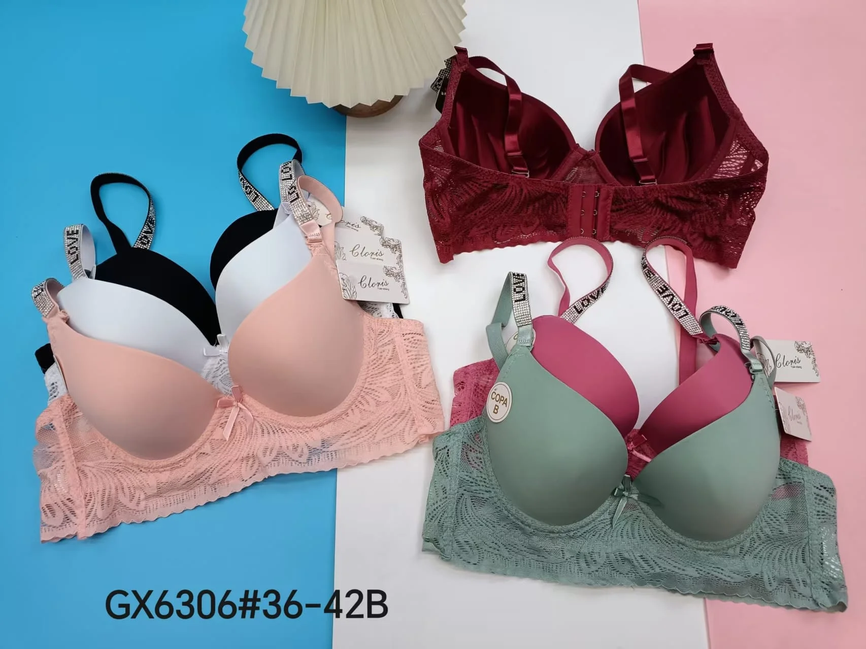 Sujetador con encaje y tirantes con diseño-HS25-GX6306 1 Sujetador con encaje y tirantes con diseño-HS25-GX6306