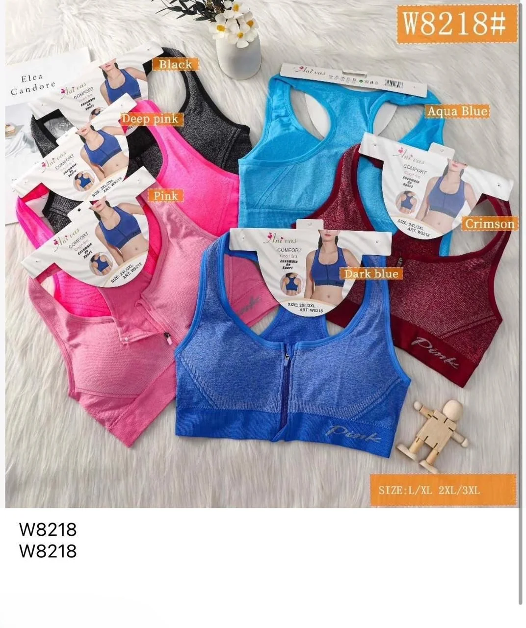 Sujetador deportivo con cierre frontal-HS25-W8218# 1 Sujetador deportivo con cierre frontal-HS25-W8218#