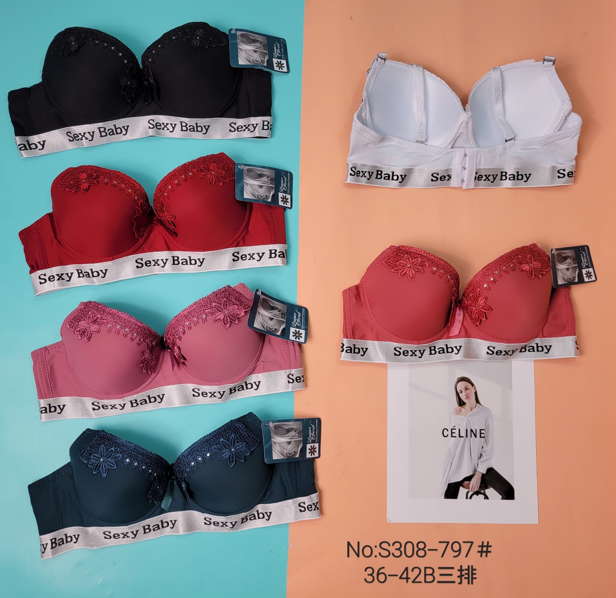 Sujetador Sexy Baby con encaje floral-HS25-S308797 1 Sujetador Sexy Baby con encaje floral-HS25-S308797