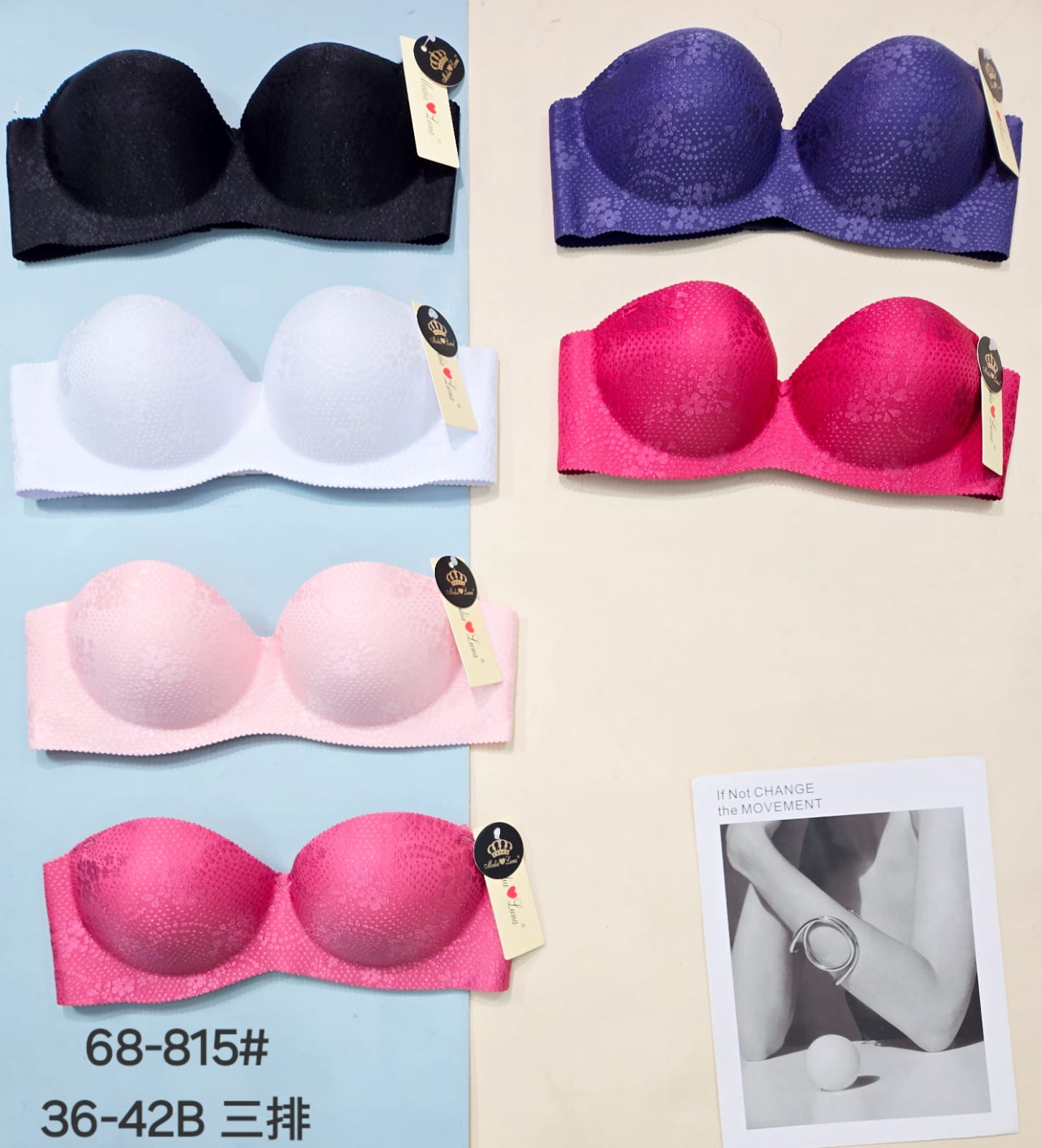 Sujetador strapless con encaje-HS25-68-815 1 Sujetador strapless con encaje-HS25-68-815