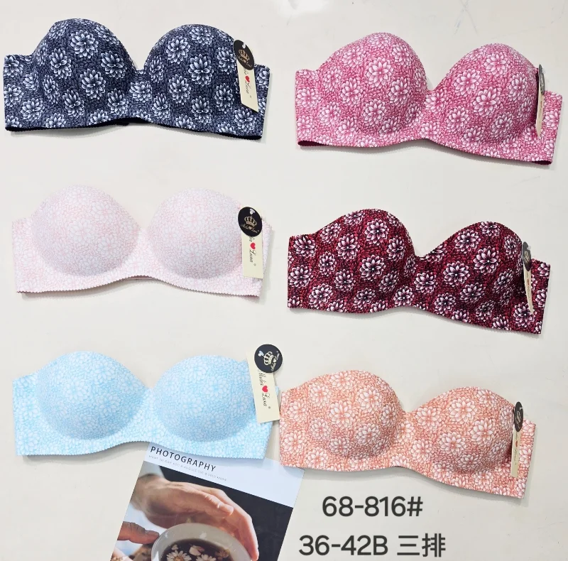 Sujetador strapless con estampado floral-HS25-68-816# 1 Sujetador strapless con estampado floral-HS25-68-816#