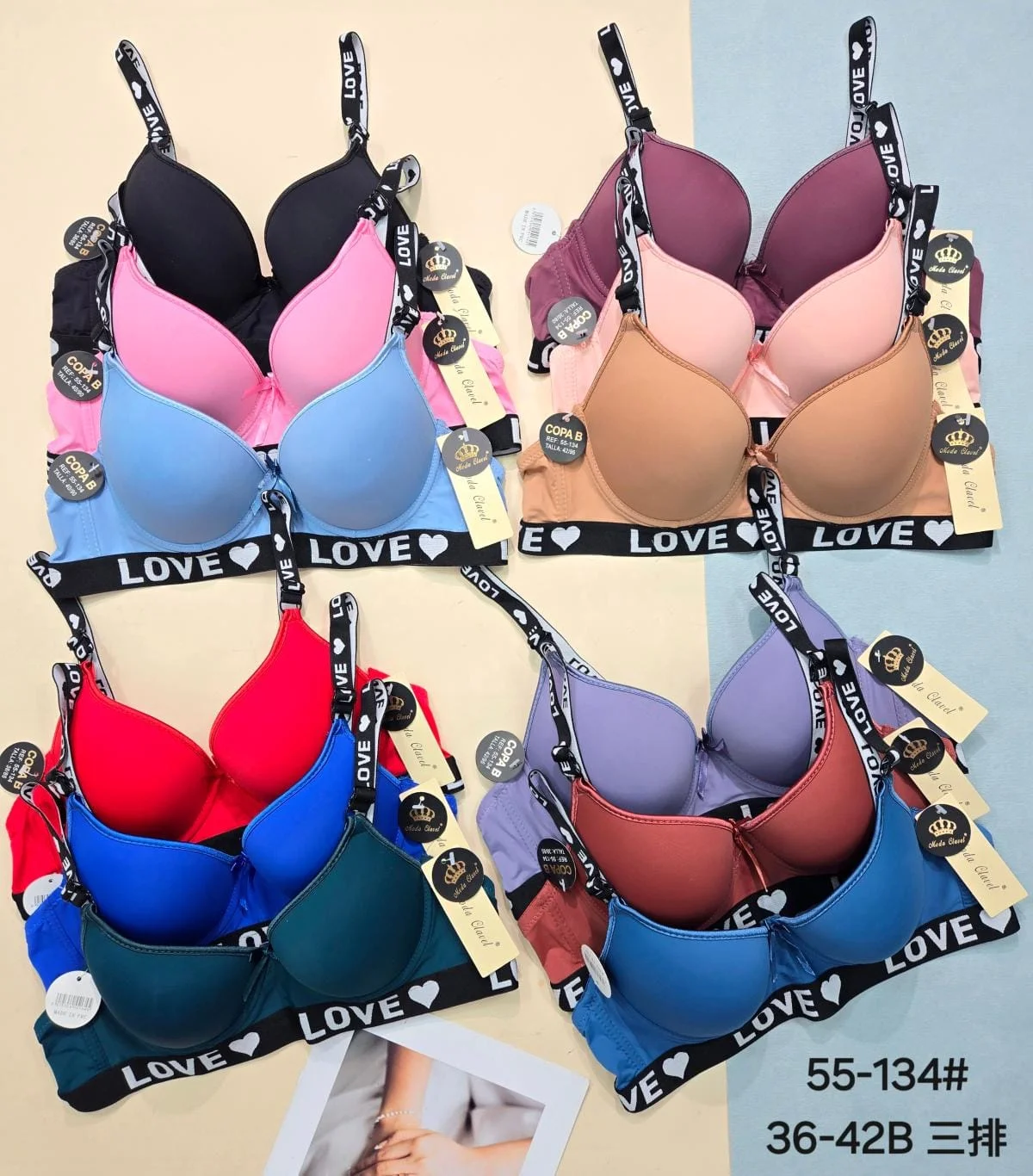 Sujetadores con estampado de letras 'LOVE'-HS25-55-134# 1 Sujetadores con estampado de letras 'LOVE'-HS25-55-134#