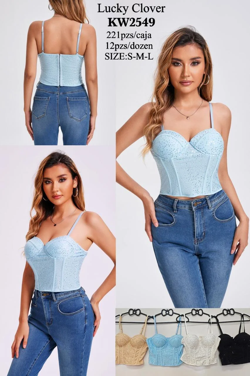 Top Corset con Pedreria-HS25-KW2549 1 Top Corset con Pedreria-HS25-KW2549