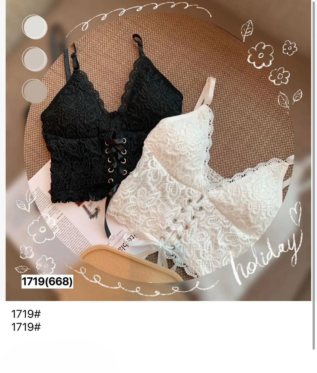 Top de encaje con cordones-HS25-1719# 1 Top de encaje con cordones-HS25-1719#