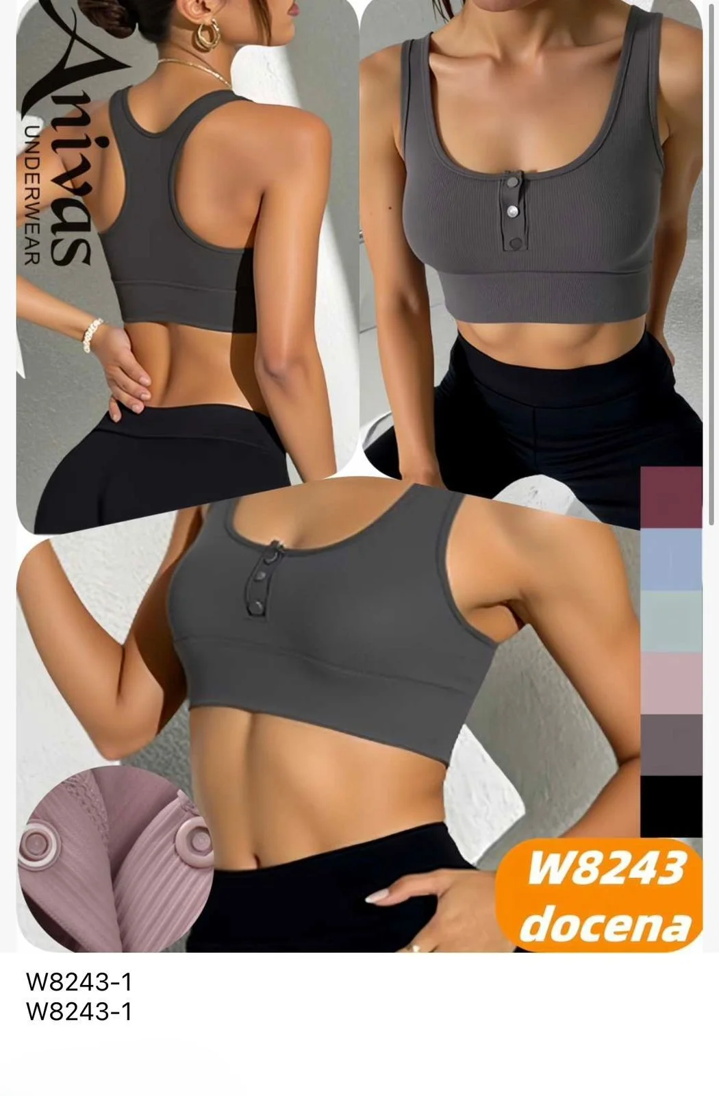 Top deportivo con botones-HS25-W8243 1 Top deportivo con botones-HS25-W8243