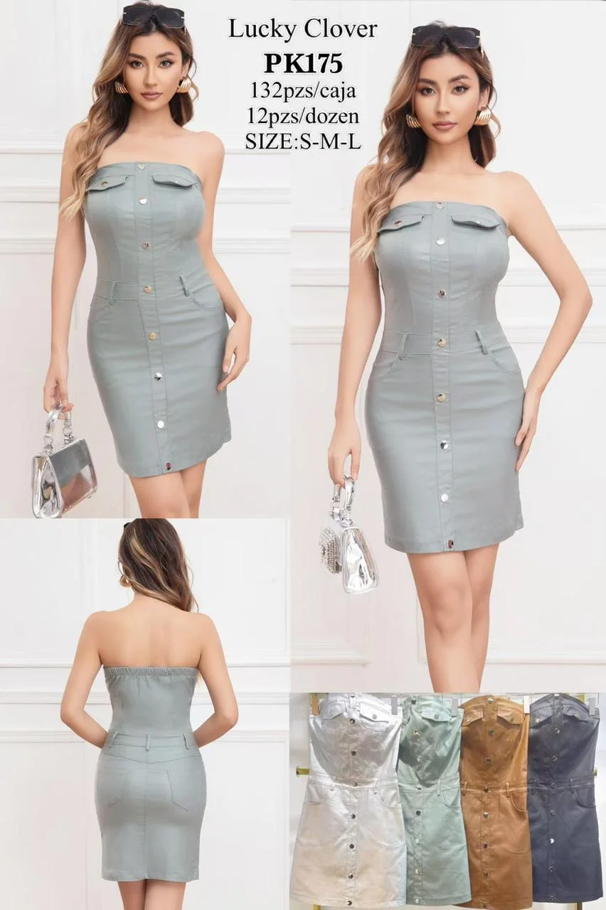 Vestido tubo con botones-HS25-PK175 1 Vestido tubo con botones-HS25-PK175