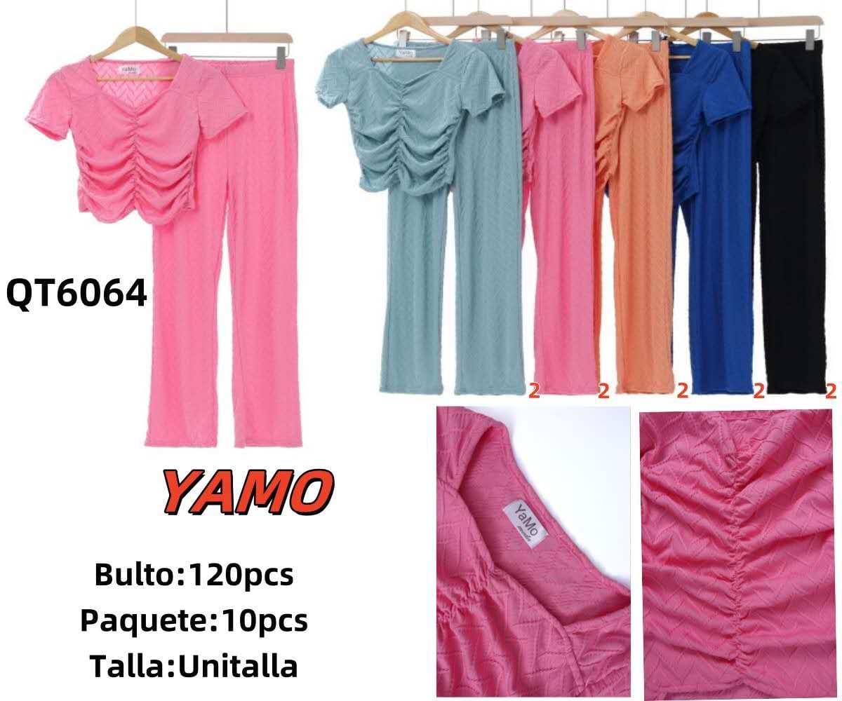 Conjunto de top y pantalón YAMO-QT6064 1 Conjunto de top y pantalón YAMO-QT6064