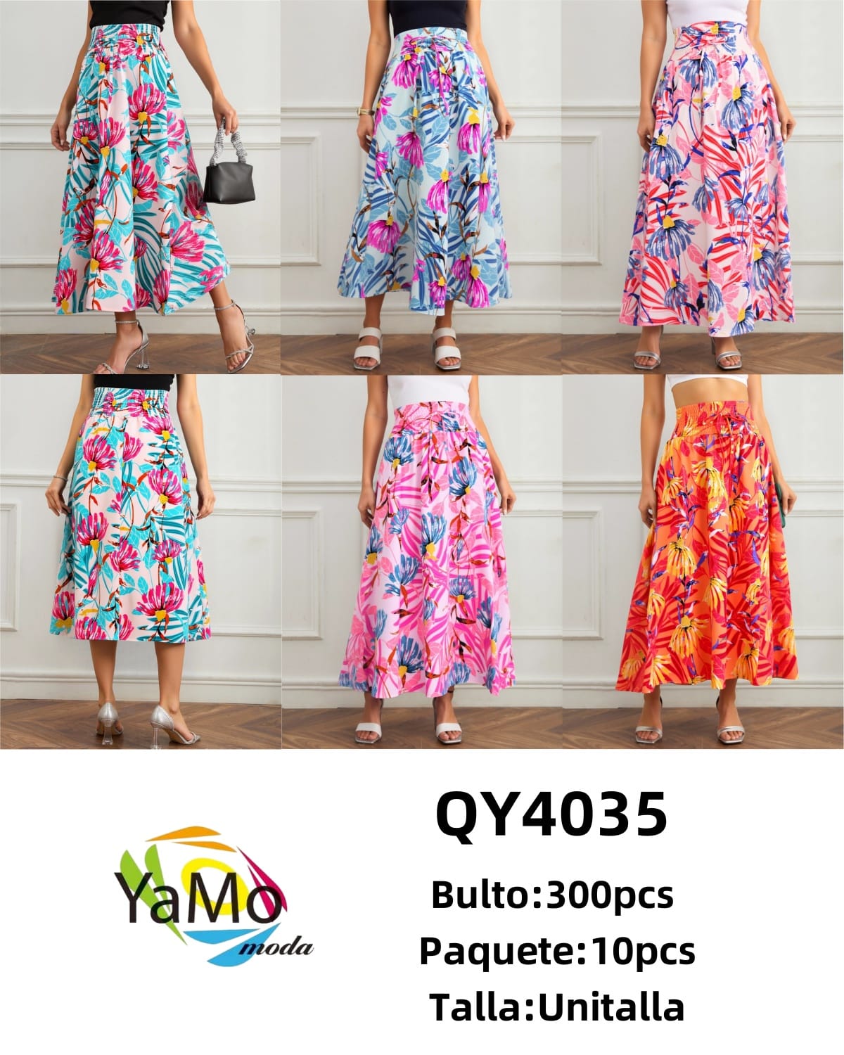 Falda midi estampada-QY4035 1 Falda midi estampada-QY4035