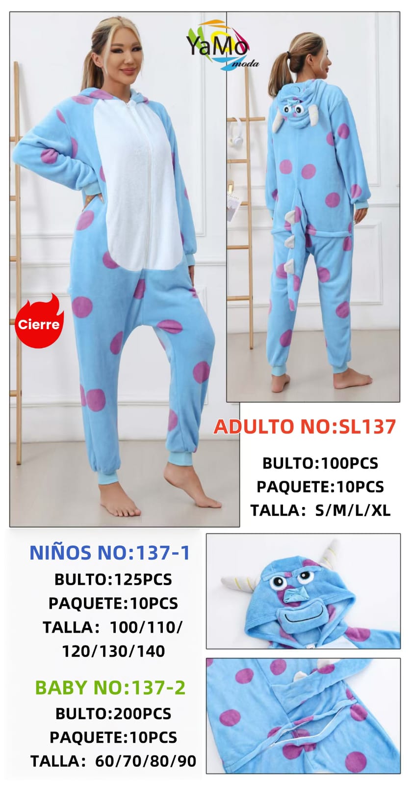 Mameluco de monstruo Adulto-SL137 1 Mameluco de monstruo Adulto-SL137