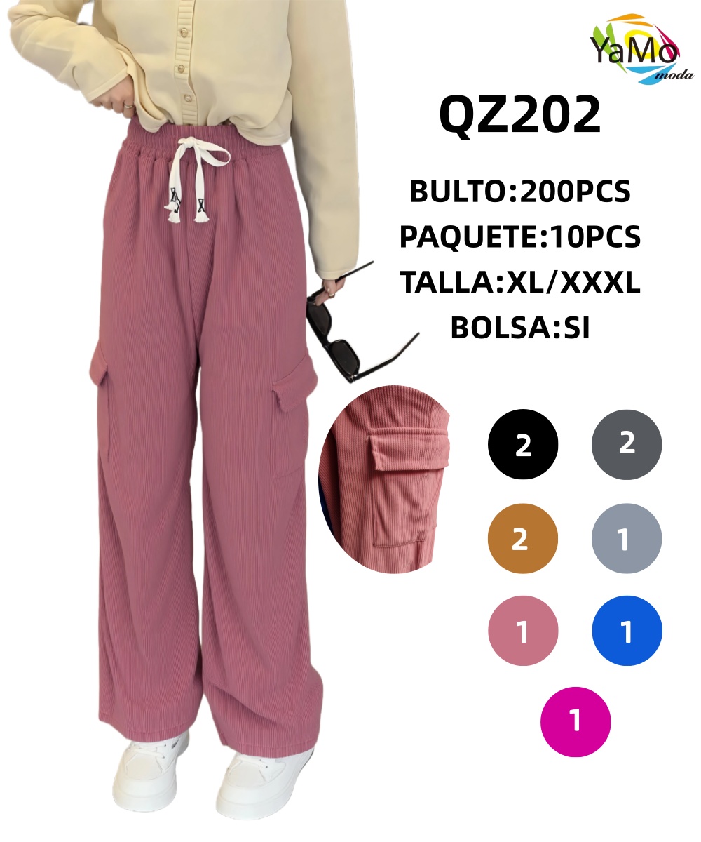 Pantalón cargo de pana-QZ202 1 Pantalón cargo de pana-QZ202