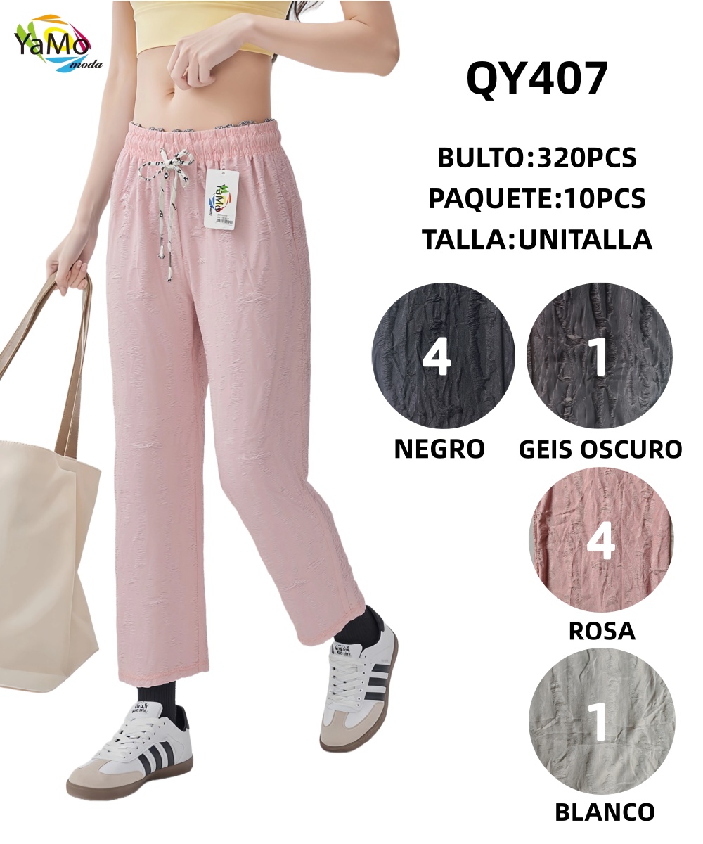 Pantalón con agujeta-QY407 1 Pantalón con agujeta-QY407