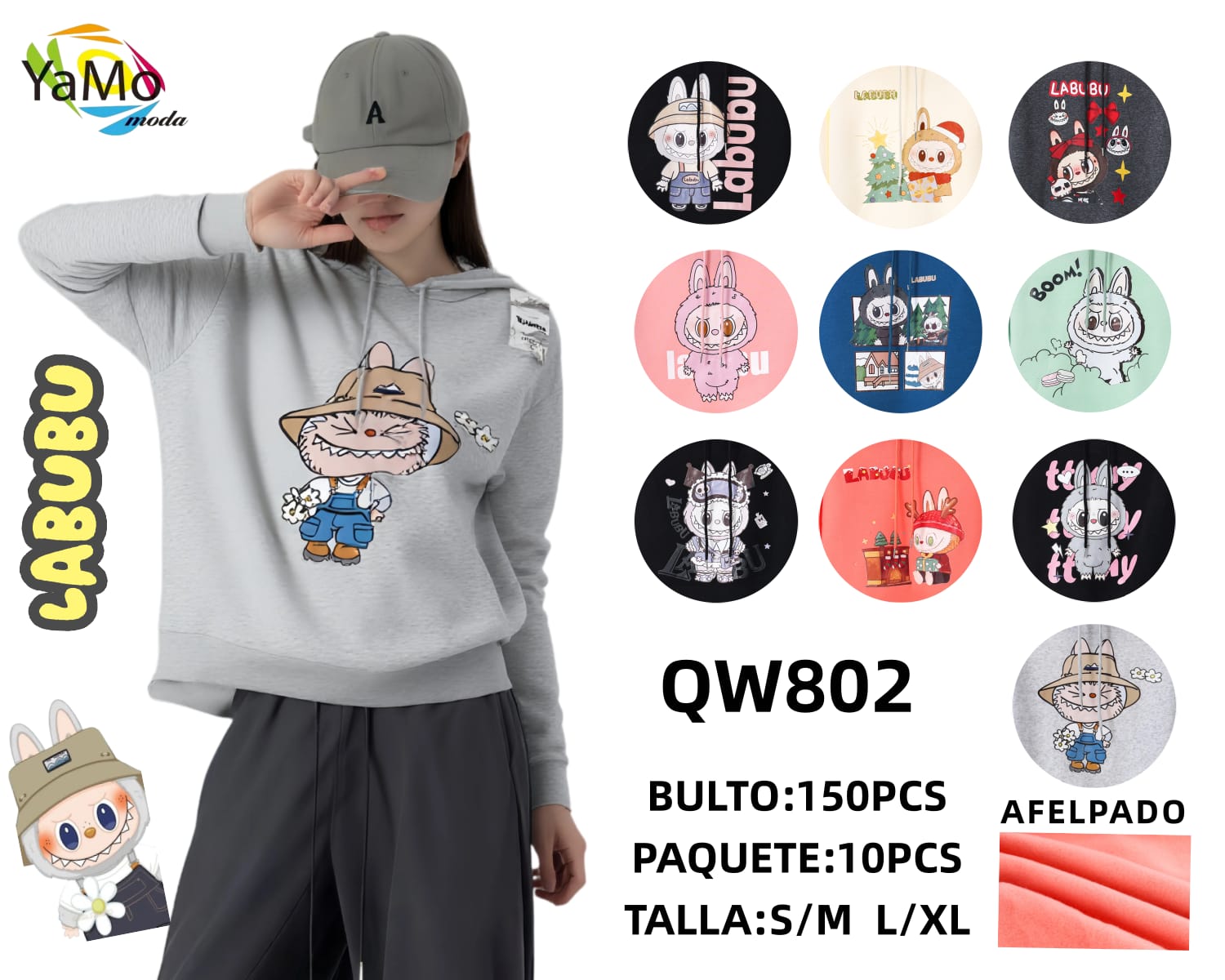 Sudadera Labubu-QW802 1 Sudadera Labubu-QW802