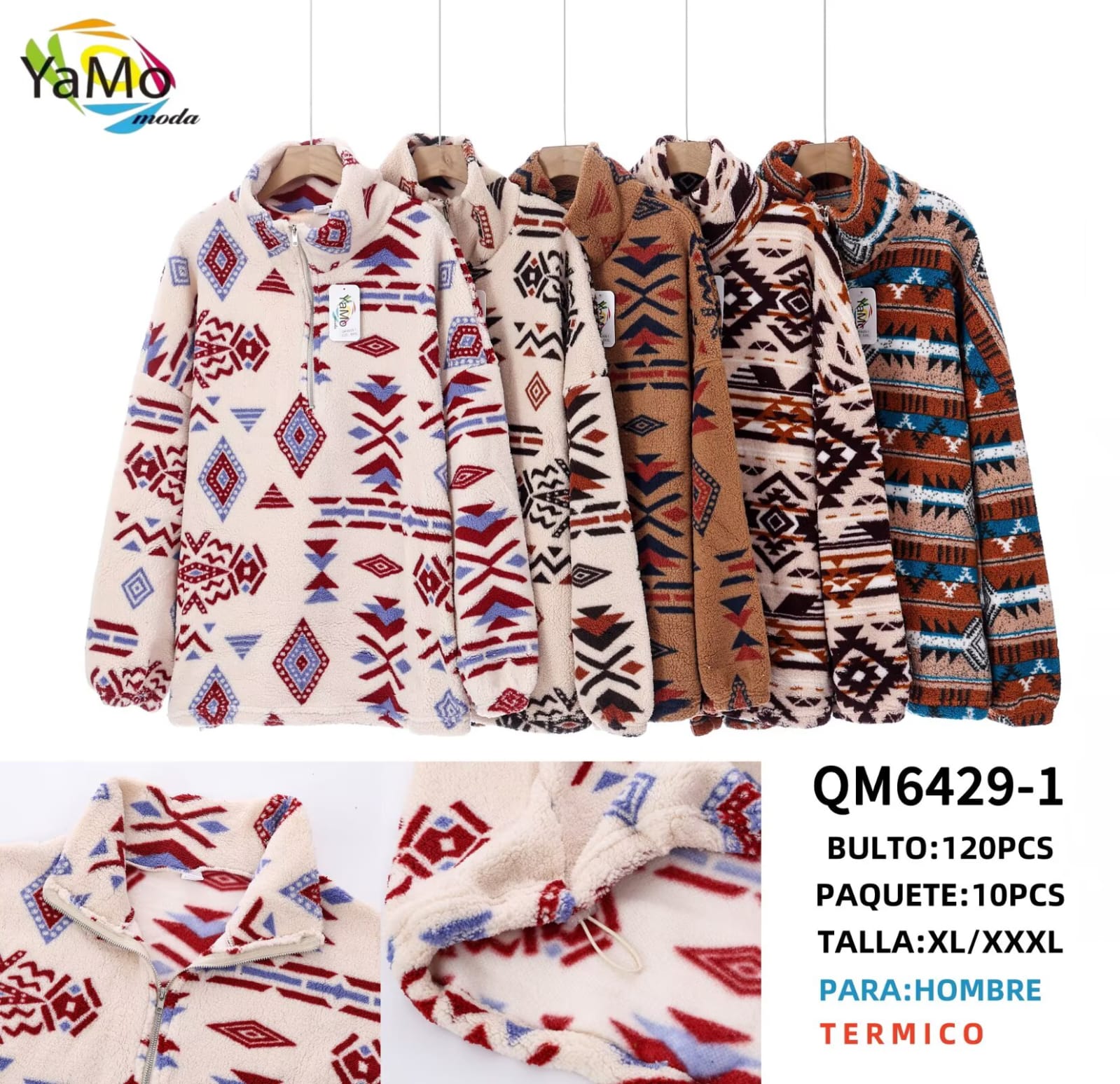 Sudadera térmica para hombre con estampado geométrico-QM6429-1 1 Sudadera térmica para hombre con estampado geométrico-QM6429-1