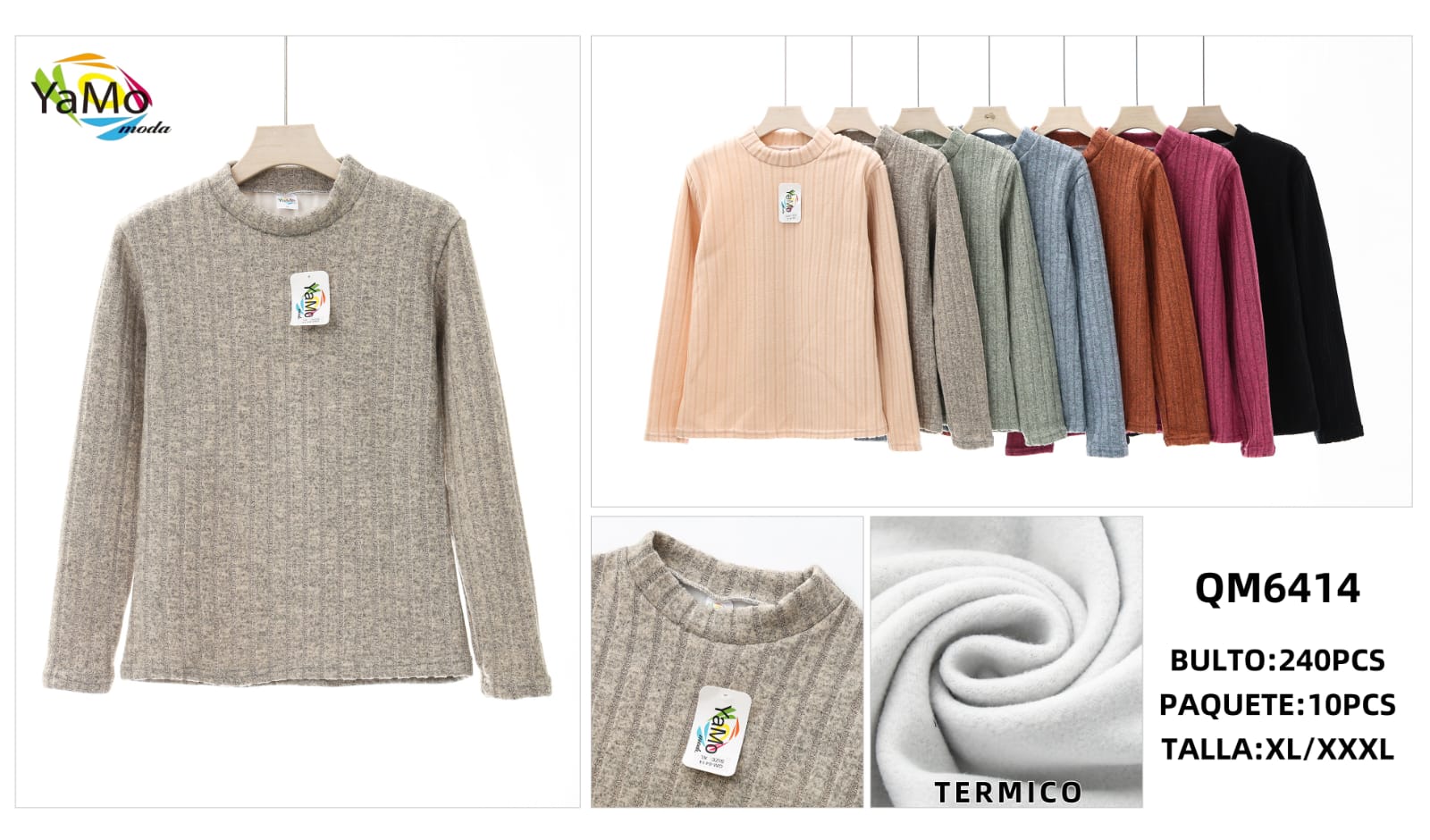 Suéter térmico manga larga-QM6414 1 Suéter térmico manga larga-QM6414