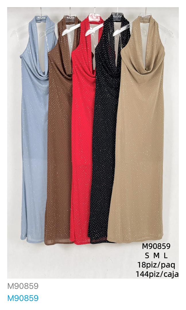 vestido-con-cuello-drapeado-brillante-12697-fd677fe5-25fb-44e4-827e-ca1c13caea5b